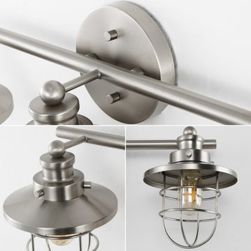 Ellis 24" 3-Light Industrial Farmhouse Vanity Light with Bathroom Hardware Accessory Set - JONATHAN Y